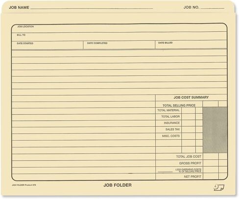 NextDayLabels - Classic Manila File Jacket 10" x 12" Job Folders – Heavy Duty - Preprinted to Track Job Progress, Calculating Cost, and Customer Correspondences (Pack of 25) in Kuwait