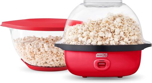 DASH SmartStore™ Stirring Popcorn Maker, 3QT Hot Oil Electric Popcorn Machine with Clear Bowl, 12 Cups - Aqua in Saudi Arabia