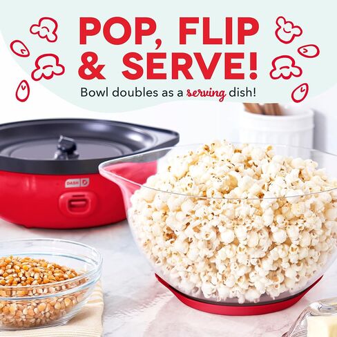 DASH SmartStore™ Stirring Popcorn Maker, 3QT Hot Oil Electric Popcorn Machine with Clear Bowl, 12 Cups - Aqua in Saudi Arabia