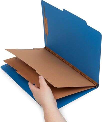 10 Blue Legal Size Classification Folders - 2 Divider 2 Inch Tyvek expansions - Durable 2 Prongs Designed to Organize Standard Law Client Files, Office Reports - Legal Size, 8 3/4 x 14 3/4, 10 Folders in Kuwait
