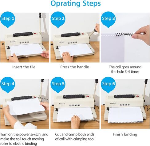 TIANSE Binding Machines, 21-Holes, 450 Sheets, Comb Bind Machine Book Maker with 100 PCS 3/8'' Comb Binder Spines Starter Kit, Comb Binding Machine for Letter Size, A4, A5 or Smaller Sizes in Saudi Arabia