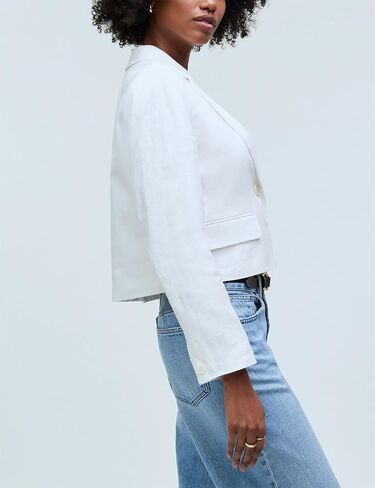 IDEALSANXUN Womens Cropped Blazer Casual Lightweight Cotton Linen Blazer Suit Jackets in Saudi Arabia