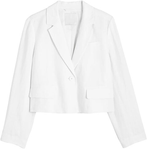 IDEALSANXUN Womens Cropped Blazer Casual Lightweight Cotton Linen Blazer Suit Jackets in Saudi Arabia