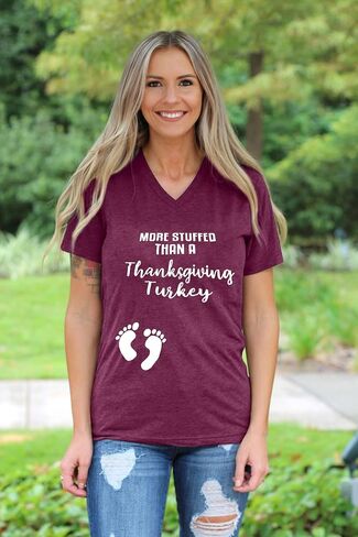 Thankful Grateful Expecting Shirt Women Thanksgiving Pregnancy Shirt Fall Pregnancy Announcement Shirt Top in Saudi Arabia