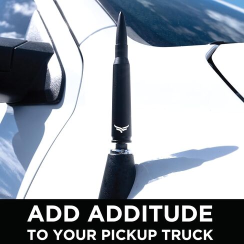 استبدال هوائي EcoAuto Bullet لشاحنات Dodge Ram & Ford F150 F250 F350 Super Duty Ford Raptor Bronco - تصميم مضاد للسرقة - هوائي الراديو للشاحنة 1990 - الحالي (أسود غير لامع) in Kuwait