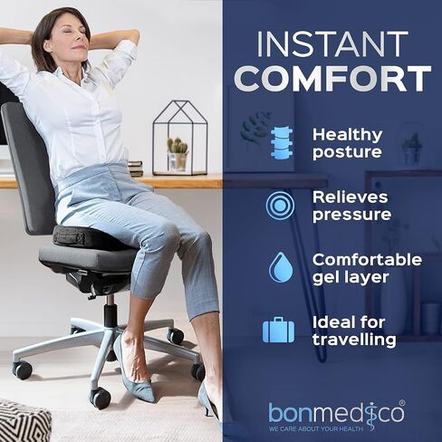bonmedico Firm Orthopedic Donut Pillow and Home Office Soft Seat Cushion (Large Black Orthopedic Cushion) in Saudi Arabia