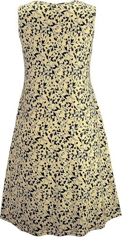 Ivicoer Women's Summer Beach Dresses V-Neck Floral Printed Tank Swing Dress Plus Size with Pocket(L-5XL) in Kuwait