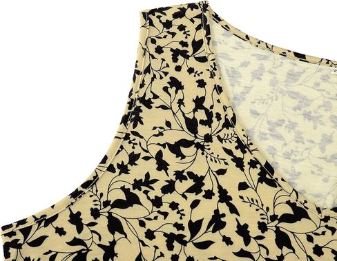Ivicoer Women's Summer Beach Dresses V-Neck Floral Printed Tank Swing Dress Plus Size with Pocket(L-5XL) in Kuwait
