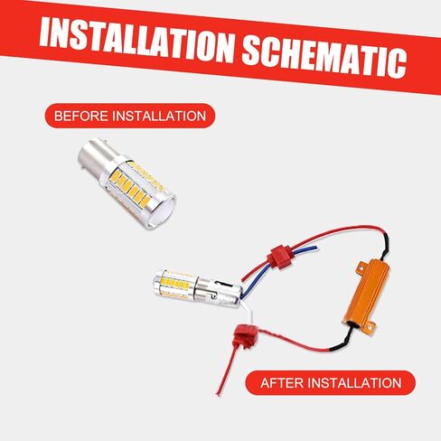 2 PCS LED Turn Signal Light Load Resistor with Clips, 50W 6ohm Waterproof Metal Vehicle DRL Resistor Replacements, Universal Automotive Wire Accessories for Truck SUV Car (Black) in Kuwait