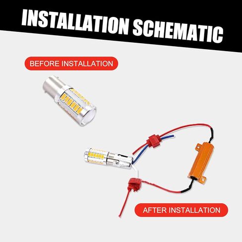 2 PCS LED Turn Signal Light Load Resistor with Clips, 50W 6ohm Waterproof Metal Vehicle DRL Resistor Replacements, Universal Automotive Wire Accessories for Truck SUV Car (Black) in Kuwait