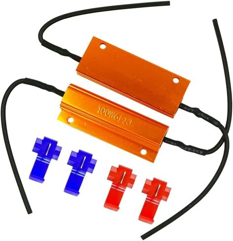 2pcs 100W 6ohm Load Resistors - Fix LED Bulb Fast Hyper Flash Turn Signal Blink Error Code (100W 6ohm) in Saudi Arabia