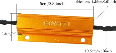 2pcs 100W 6ohm Load Resistors - Fix LED Bulb Fast Hyper Flash Turn Signal Blink Error Code (100W 6ohm) in Saudi Arabia