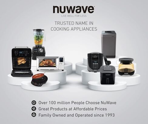 فرن NuWave TODD ENGLISH iQ360 الرقمي الذكي، مجموعة شواية تعمل بالأشعة تحت الحمراء 20 في 1، سعة ميجا 34 كيو تي، 1800 واط، مناطق حرارة محيطة ثلاثية قابلة للتعديل، مقياس حرارة ذكي، واي فاي in Kuwait