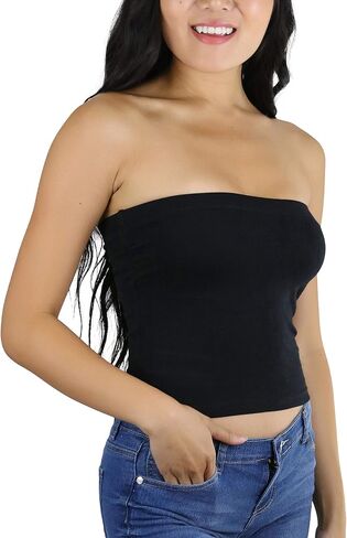 ToBeInStyle Women's Cotton-Spandex Blend Stretchy Tube Top in Kuwait