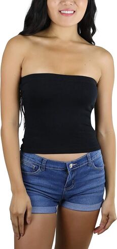 ToBeInStyle Women's Cotton-Spandex Blend Stretchy Tube Top in Kuwait