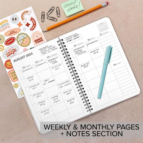 Simplified 2024-2025 Student Planner To Stay Organized - A Beautiful 8.5" x 5.5" Planner for Middle and High School Students with Weekly & Monthly Spreads For The 24-25 Academic Year in Saudi Arabia