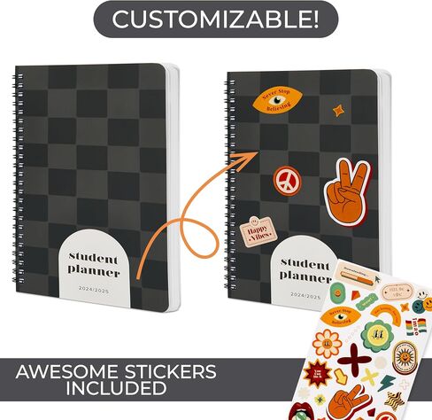 Simplified 2024-2025 Student Planner To Stay Organized - A Beautiful 8.5" x 5.5" Planner for Middle and High School Students with Weekly & Monthly Spreads For The 24-25 Academic Year in Saudi Arabia