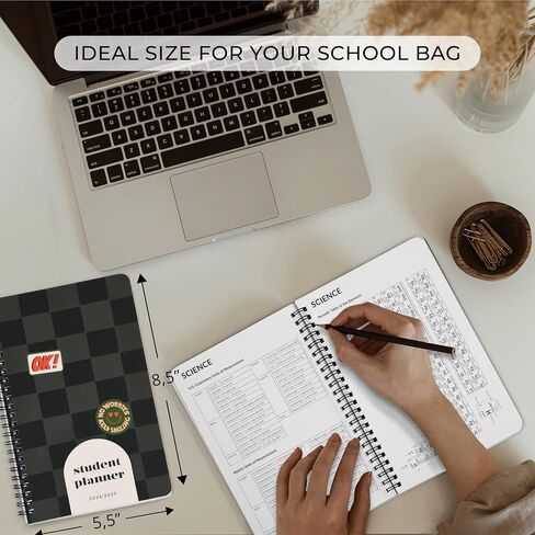 Simplified 2024-2025 Student Planner To Stay Organized - A Beautiful 8.5" x 5.5" Planner for Middle and High School Students with Weekly & Monthly Spreads For The 24-25 Academic Year in Saudi Arabia