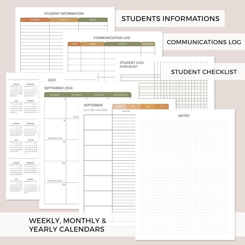 Simplified Teacher Planner For The 2024-2025 Academic School Year - Your All Incl. 8.5" x 11" Lesson Plan Book Supplies - Easily Organize Your Daily, Weekly & Monthly Classroom/Homeschool Schedule in Saudi Arabia