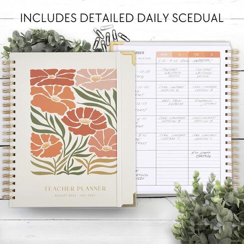 Simplified Teacher Planner For The 2024-2025 Academic School Year - Your All Incl. 8.5" x 11" Lesson Plan Book Supplies - Easily Organize Your Daily, Weekly & Monthly Classroom/Homeschool Schedule in Saudi Arabia
