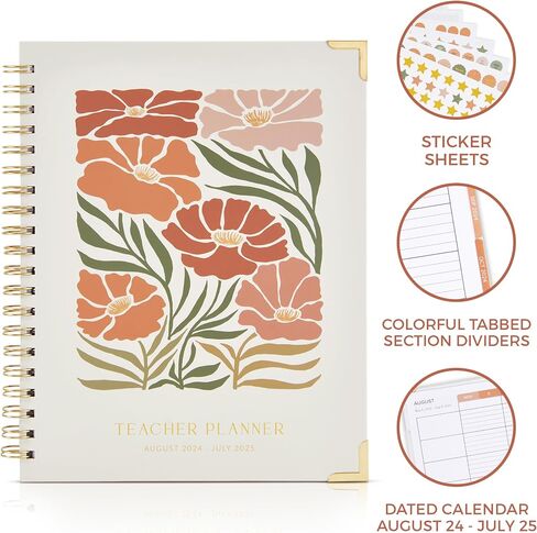 Simplified Teacher Planner For The 2024-2025 Academic School Year - Your All Incl. 8.5" x 11" Lesson Plan Book Supplies - Easily Organize Your Daily, Weekly & Monthly Classroom/Homeschool Schedule in Saudi Arabia