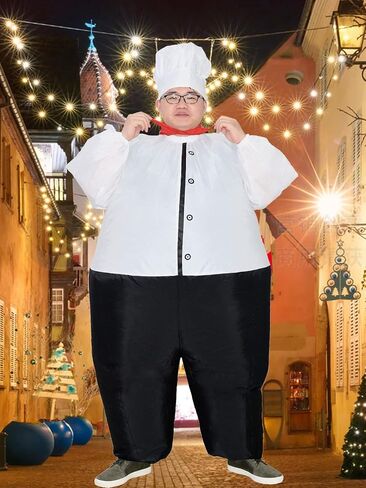 JYZCOS Inflatable Kitchen Cooking Chef Costume Blow Up Suit Fancy Dress in Saudi Arabia