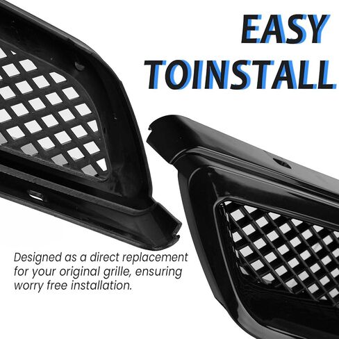 Front Bumper Grille Fit 1999-2000 for Civic Coupe/Sedan JDM Type R ABS Black Mesh Front Upper Grill Guard Replacement Part in Saudi Arabia