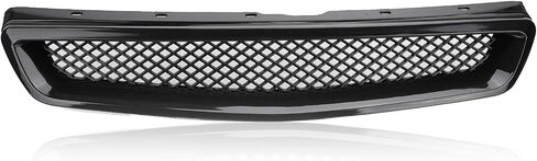 Front Bumper Grille Fit 1999-2000 for Civic Coupe/Sedan JDM Type R ABS Black Mesh Front Upper Grill Guard Replacement Part in Saudi Arabia