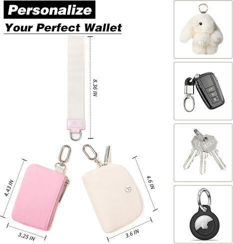 Dual Pouch Wristlet Wallets for Women, Mini Zip Around Wristlet Wallet, Double Pocket Wrist Wallet Portable Coin Purse Zipper, Gift for Women Mom Girl Friend Sister Her Wife Daughter Girlfriend in Saudi Arabia