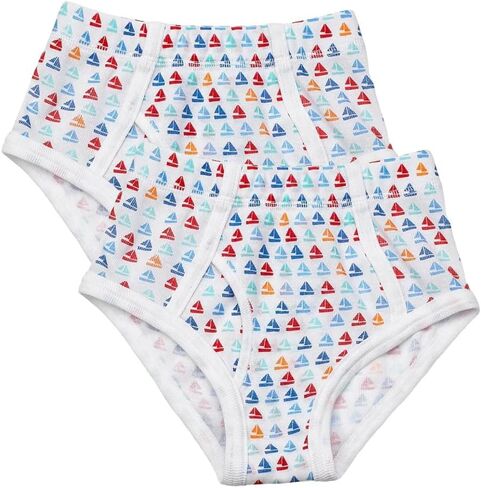Boys' 2-Pack 100% Cotton Fashion Briefs with Covered Waistband in Saudi Arabia