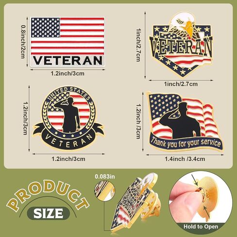 100 Pcs Veteran Day label Pins Bulk Military Lapel Pin Veteran Christmas Gifts Flag Hat Pins for US Veterans Day (Veteran) in Saudi Arabia