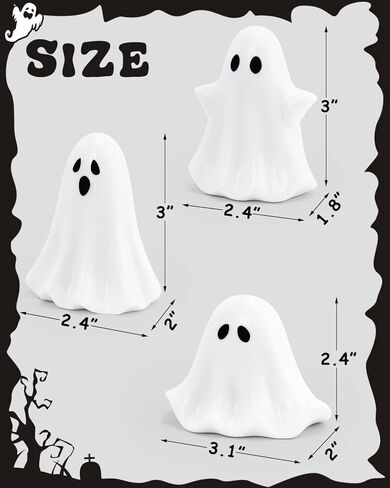 Tuitessine السيراميك أشباح صغيرة مخيفة شبح التماثيل هالوين شبح النحت تمثال مزرعة طبقات صينية ديكور عصبي ديكورات المنزل طاولة القهوة المركزية الجرف رف مجموعات العرض in Kuwait