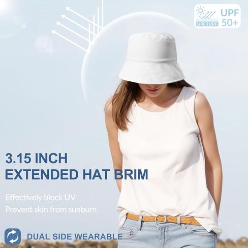 Sukeen Bucket Hat for Women Men Summer Beach Sun Hat Reversible Packable Adjustable UPF50+ Cooling Hat for Hiking Fishing in Saudi Arabia