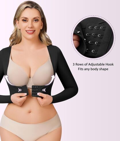 YERKOAD Arm Shapers for Women Flabby Arms Post Surgery Compression Sleeves Arm Faja Front Closure Shapewear Tops in Kuwait