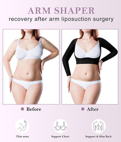 YERKOAD Arm Shapers for Women Flabby Arms Post Surgery Compression Sleeves Arm Faja Front Closure Shapewear Tops in Kuwait