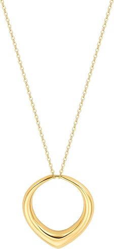SOFYBJA 18K Gold Plated Circle Pendant Necklace Long Satellite Beaded Chain Jewelry for Women Dainty Hammered Karma Open Circle Charm Geometric Necklace… in Kuwait