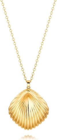 SOFYBJA 18K Gold Plated Circle Pendant Necklace Long Satellite Beaded Chain Jewelry for Women Dainty Hammered Karma Open Circle Charm Geometric Necklace… in Kuwait