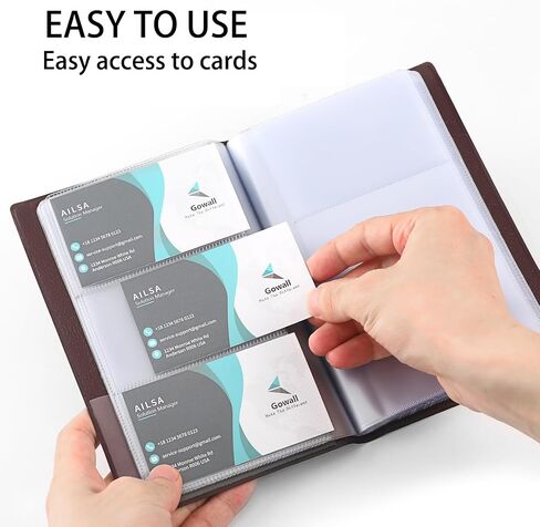 Business Card Holder 240 Cards Capacity Business Card Organizer, Portable Business Card Holders for Men & Women, Business Card Binder, Professional Business Cards Book, Name Card Holder, Black in Kuwait