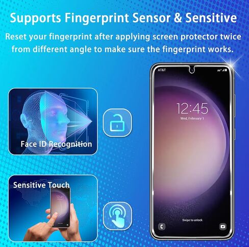 واقي شاشة iAnder [3 -PACK] لهاتف Galaxy 22 مع [إطار سهل التركيب] - واقي شاشة من الزجاج المقوى لجهاز Galaxy 22 [يدعم بصمة الإصبع] HD فائق النحافة 0.2 مم، مناسب للحافظة in Kuwait