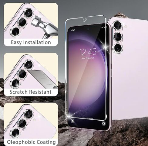 واقي شاشة iAnder [3 -PACK] لهاتف Galaxy 22 مع [إطار سهل التركيب] - واقي شاشة من الزجاج المقوى لجهاز Galaxy 22 [يدعم بصمة الإصبع] HD فائق النحافة 0.2 مم، مناسب للحافظة in Kuwait