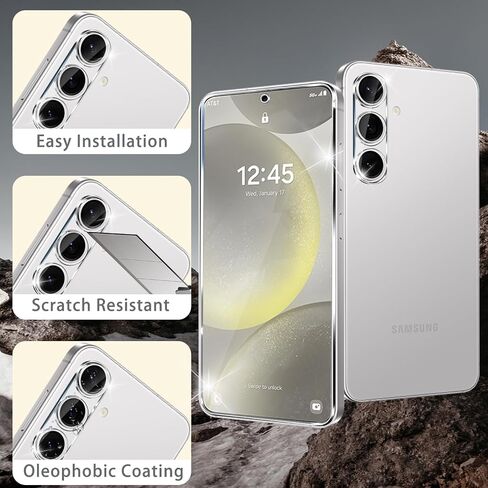 iAnder 3 Pack Galaxy S22 Screen Protector, 3 Pack Camera Lens Protector with Easy Installation Tray, Supports Fingerprint Sensor, HD Retina Clarity, Case Friendly in Kuwait