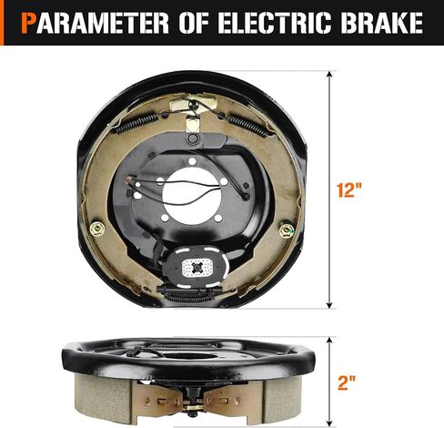 8 on 6.5" Bolt Circle Hub Drum Kits w/ 12" x 2" Left and Right Electric Brake for 7,000lbs Trailer Axle,cone bearing in Saudi Arabia