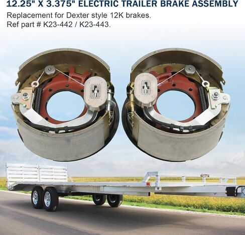 12-1/4" x 5" (12.25" X 5") Electric Trailer Brake Assembly Pair for 12,000 LBS (12K) Trailer Axles Left and Right Electric Trailer Brakes in Kuwait