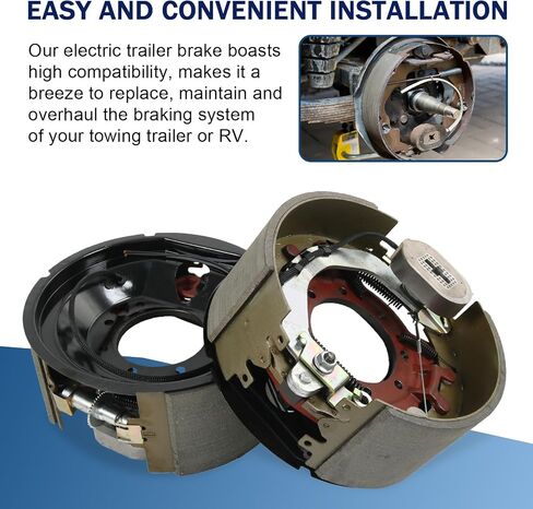 12-1/4" x 5" (12.25" X 5") Electric Trailer Brake Assembly Pair for 12,000 LBS (12K) Trailer Axles Left and Right Electric Trailer Brakes in Kuwait