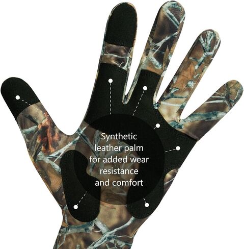 BASSDASH UPF 50+ Unisex Lightweight Camo Hunting Gloves Early Season in Kuwait
