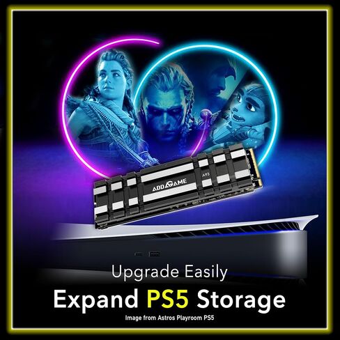 Addlink A93 2TB Storage Expansion for PS5 Console with Heatsink, Up to 7400mb/s, Gen 4 PCIe NVMe m.2 2280, SLC Cache Internal Solid State Drive(‎ad2TBA93M2P) in Saudi Arabia