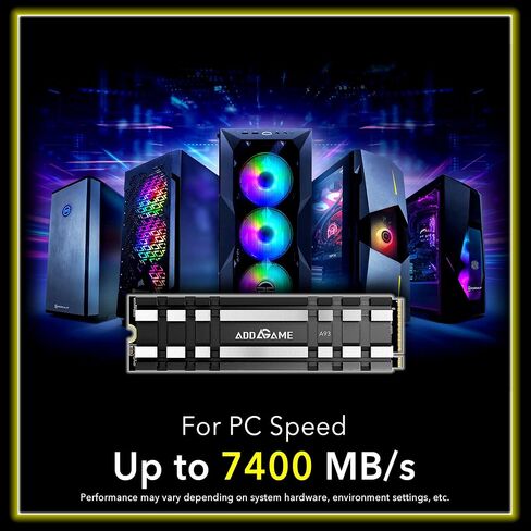 Addlink A93 2TB Storage Expansion for PS5 Console with Heatsink, Up to 7400mb/s, Gen 4 PCIe NVMe m.2 2280, SLC Cache Internal Solid State Drive(‎ad2TBA93M2P) in Saudi Arabia