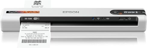 Epson RapidReceipt RR-70W Wireless Mobile Receipt and Color Document Scanner with Complimentary Receipt Management and PDF Software for PC and Mac in Saudi Arabia