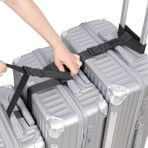 Vigorport Luggage Straps, Straps for Suitcase, 1.5"Width Add A Bag Stretchable Attachment Accessories for Connect Your 3 Luggage Together (Black, 1.5" Width)