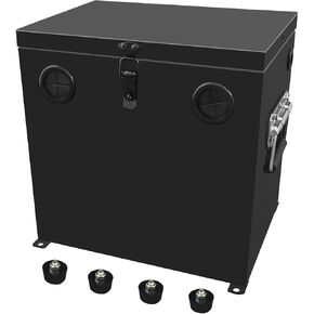 12V Car/RV/Marine Battery Box, Steel Battery Relocation Kit for Trailer, Boat, Trolling Motor, Kayak (Group 27 Black)